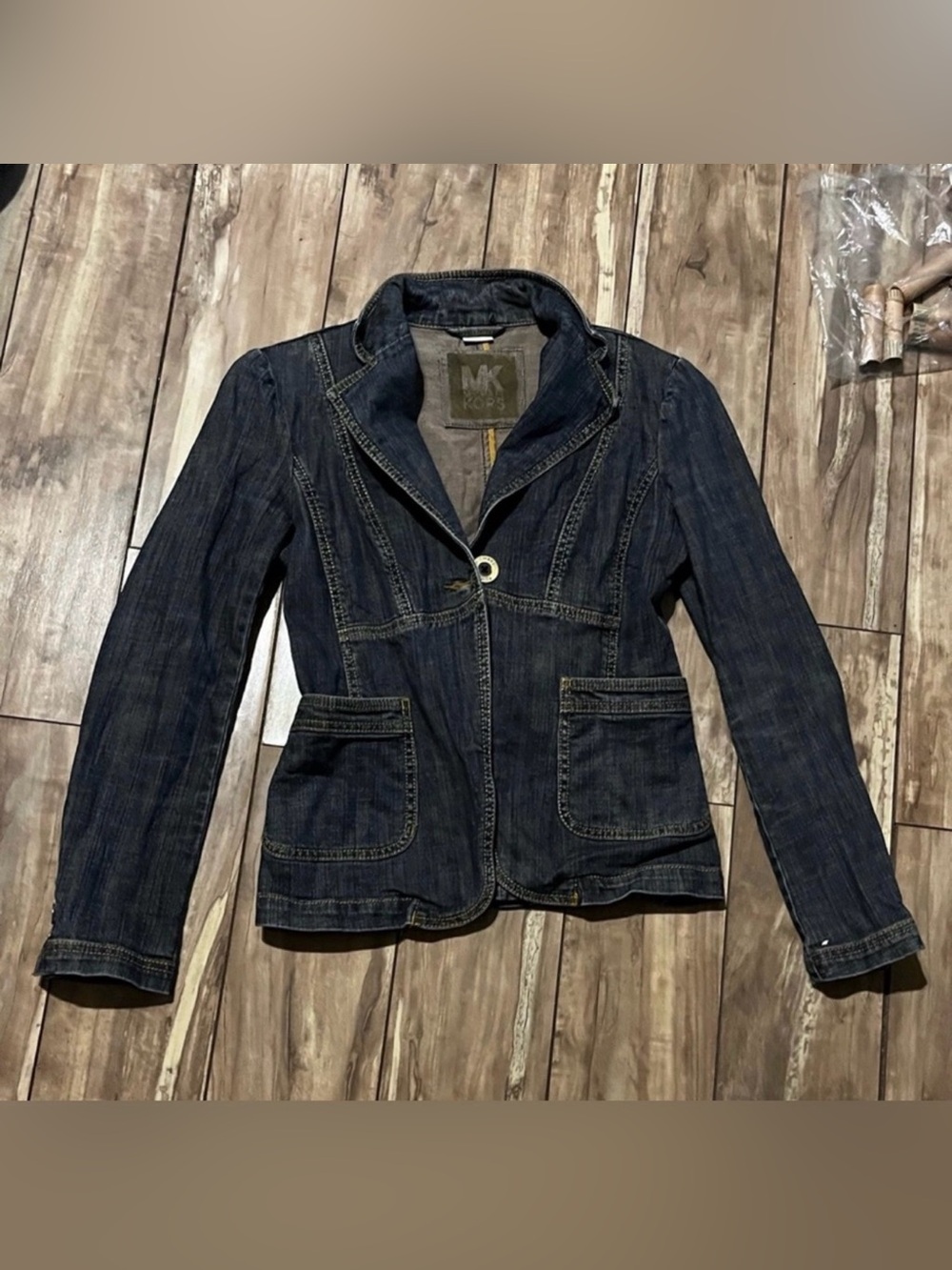 vintage Y2K Michael Kors single-breasted denim blazer jacket size 2